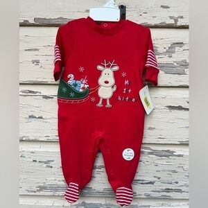 Y2K Starting Out Christmas Starting Out Holiday Onesie Footie PJs One Piece NB
